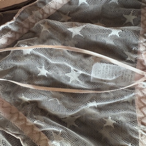 WHITE and Pink  fine mesh Lolita Panties with Stars. - Picture 4 of 10